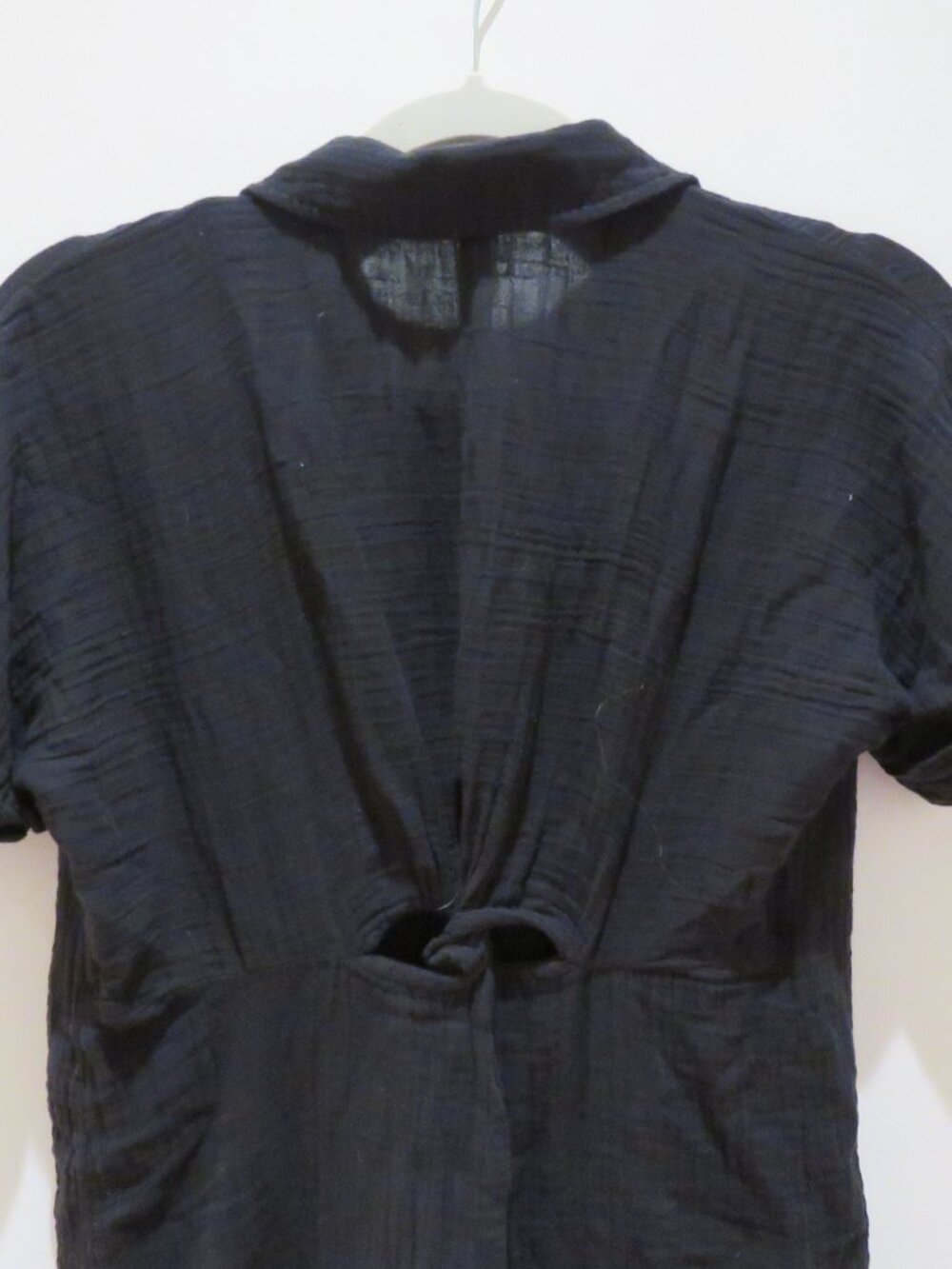 BY ANTHROPOLOGIE Lucia Sheer Midi Dress Black XS Gauzy Cover Up Vacation Minimal - Picture 9 of 13